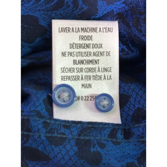 Robert Graham  Blue Black Floral Paisley Classic Fit Shirt size Large - Picture 5 of 11